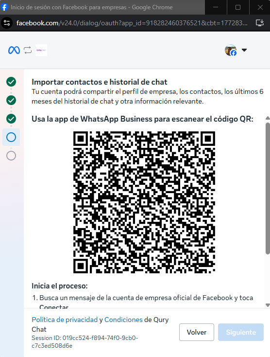 Codigo QR de Meta para activar la coexistencia con WhatsApp Business App